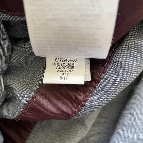 BANANA REPUBLIC Womens Utility Jacket Size M Waxed Coated Canvas Burgundy VTG - Picture 15 of 16